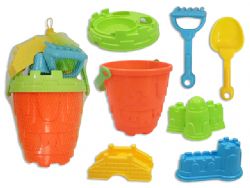 GRAND ENSEMBLE DE PLAGE 7 PIÈCES AVEC SEAU ET ACCESSOIRES (0325)